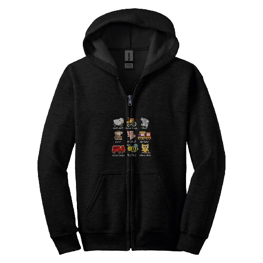 Tractor Fun driving Kids Tractordepartment guys train vehicles Zip Hoodies