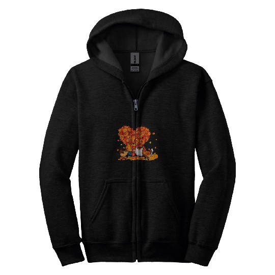 Chicken Pet Farm Famer Autumn Fall Leaves Thanksgiving Men Women Zip Hoodies
