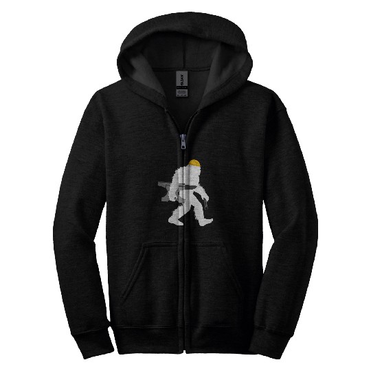 Bigfoot Pet Blacksmithing Cryptid Blacksmith Sasquatch Zip Hoodies