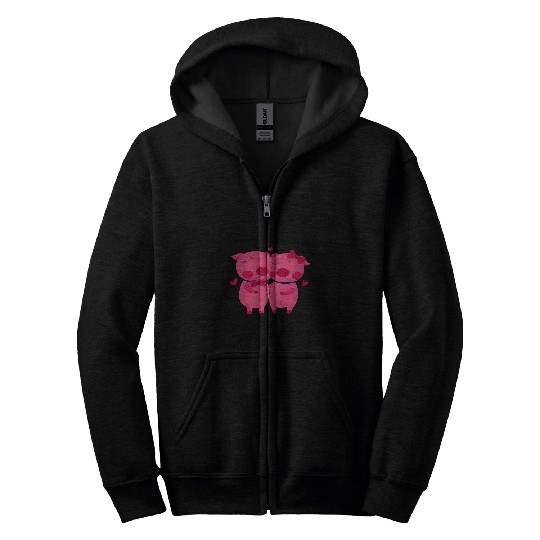 Pig Pet Summer Wedding Anniversary Engagement Valentines 03 Zip Hoodies