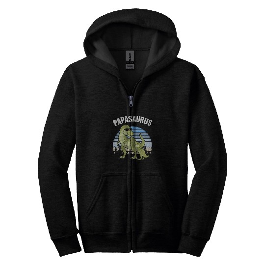 Dinosaur Pet vintages Papasaurus Dinosaur Papa and Child Retro Fathers Day Zip Hoodies