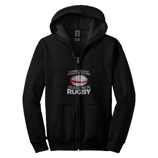 Sport Rugby Les Goeux Font Du Rugby XV France Rugby Zip Hoodies