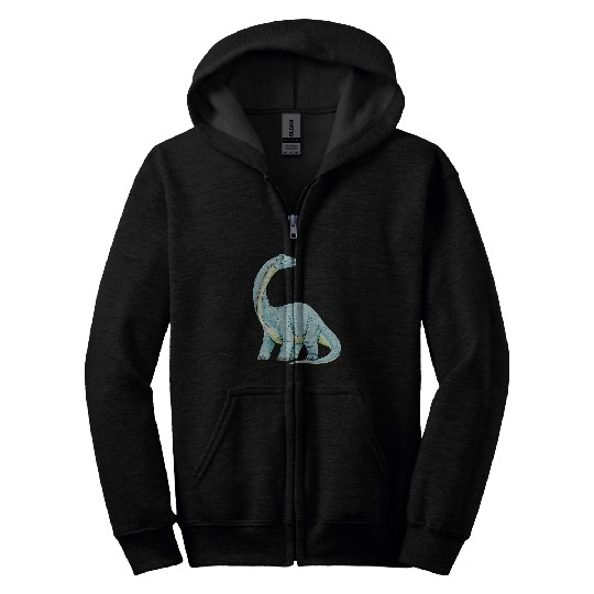 Dinosaur Pet Brontosaurus Dinosaur Thunder Lizard Prehistoric Kids Boys Zip Hoodies