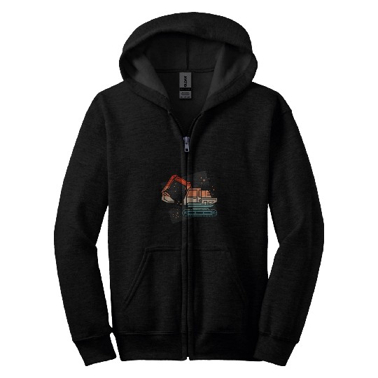 Excavator Fun Construction Work Excavator Lover Kids Toddlers Excavator 1 Zip Hoodies