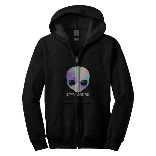 Aliens UFO Head Stay Weird Alien Space Loving Kids 54 Zip Hoodies