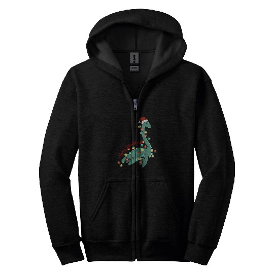 Dinosaur Pet Santa Dinosaur Christmas Klaus Merry xmass Team Santa Zip Hoodies