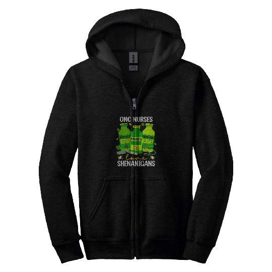 nurses Job ONC nursess Love Shenanigans Gnomes nurses St Patricks Day Zip Hoodies