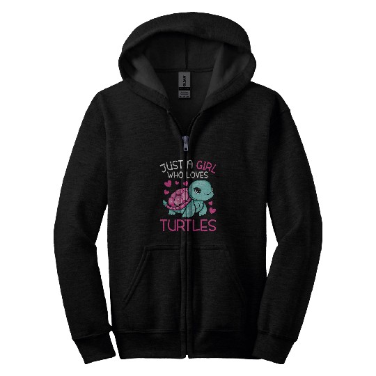 Turtle Pet Just A Girl Who Loves Turtles Sea Turtle Lover Kids Toddlers Zip Hoodies