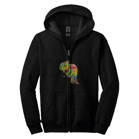 Chameleon Pet iguanas breeding reptiles Zip Hoodies