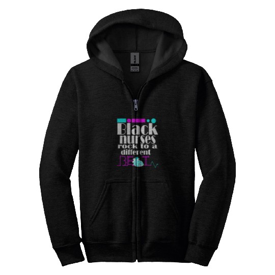 nurses Job Afro Black nurses Rock Heartbeat RN LPN NP Nursing Student Zip Hoodies