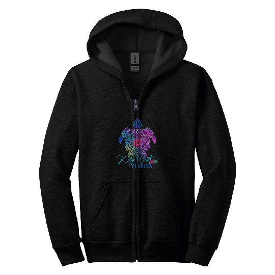 Turtle Pet Key West Florida Tie Dye Sea Turtle Vacation Zip Hoodies