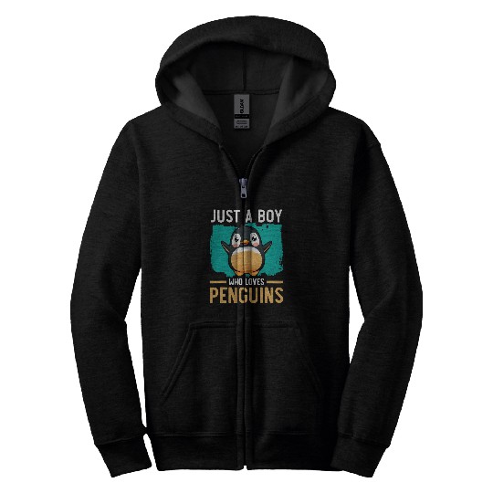 Penguin Pet Just A Boy Who Loves Penguins Ice Bird Antartica Zip Hoodies
