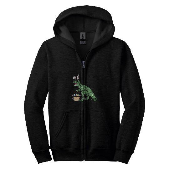 Dinosaur Pet Easter Bunny T rexs Dinosaur Easter Bunny Egg Costume Kids Zip Hoodies