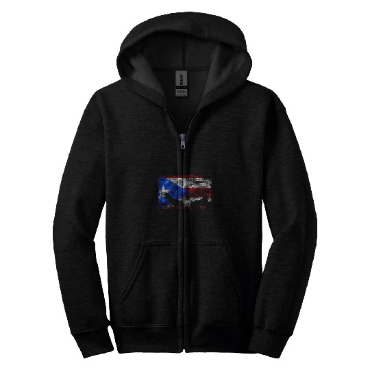 Chicken Pet Puerto Rico Flag Game Fowl Soy Gallero Cock Rooster Gallegos Zip Hoodies