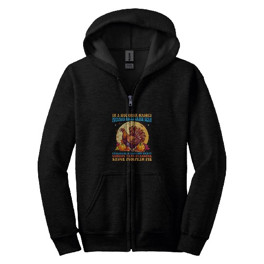 Chicken Pet Funny Turkey Leg Autumn Im A Side Chick Thanksgiving Day 24 Zip Hoodies