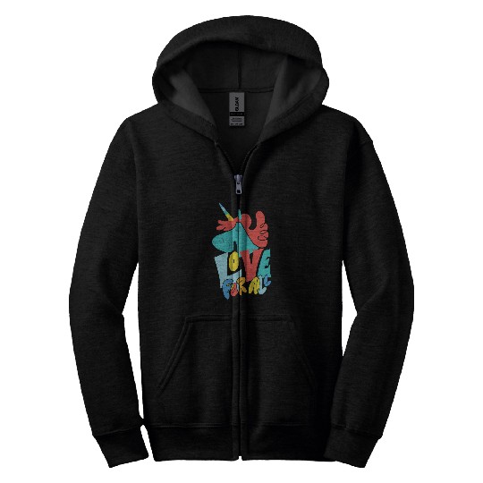 Unicorn Pet LGBTQ Support Rainbow Unicorn Love for all Zip Hoodies