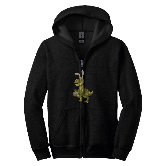 Dinosaur Pet Easter Dinosaur Easter Bunny Dinosaur Easter Bunny TRex Zip Hoodies