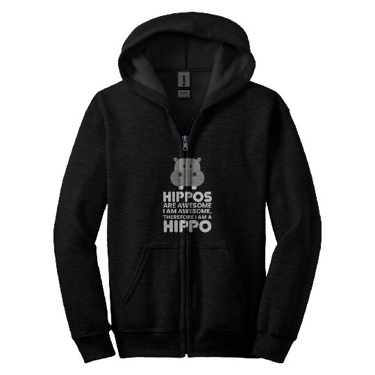 Hippo Pet Hippo Gif Hippos are Awesome Therefore I am a Zip Hoodies