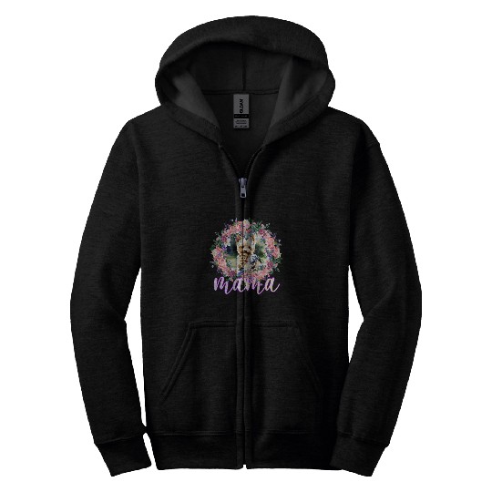 Yorkshire Pet Flowers Mom Baby Yorkshire Terrier Dog Mama Mothers Day Zip Hoodies
