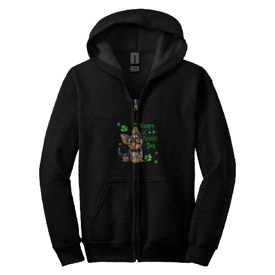 Yorkshire Pet Happy St Patricks Day Yorkie Dog Lover Yorkshire Terrier Zip Hoodies