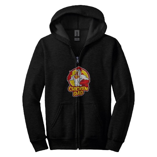 Chicken Pet Funny Superhero Chicken Dad Bird Parent Rooster Hen Zip Hoodies