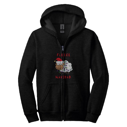 Sheep Pet Feliz Navidad Sheep Christmas Tree Gift Idea Zip Hoodies