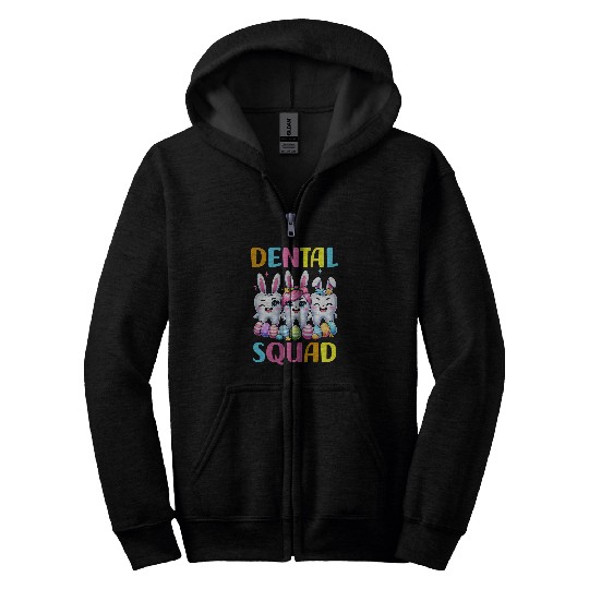 dentists Job Funny Teeth Dental Squad dentists Easter 02 Zip Hoodies