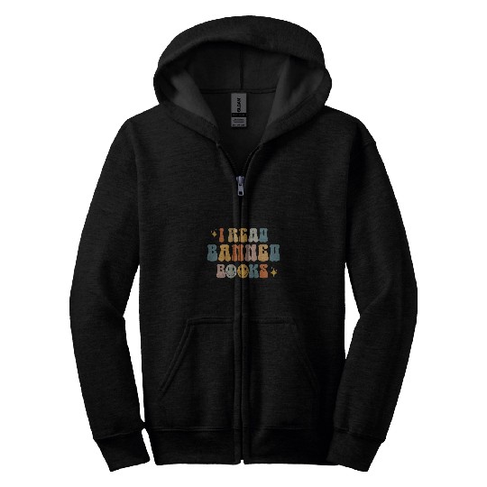 Book Fun I Read Banned Book Lover Groovy Week Librarian Bookworm Zip Hoodies