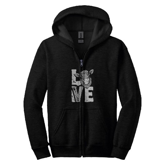 Sheep Pet Farmer Lamb Wool Farm Love Zip Hoodies