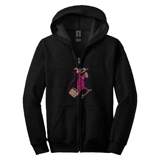 Sloth Pet Gift Skateboarding Punk Zip Hoodies