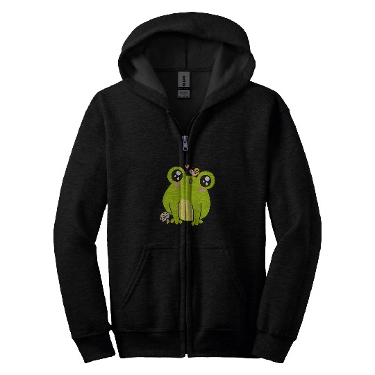 Frog Pet Goblincore Aesthetic Cottagecore Japanese Art 6 Zip Hoodies