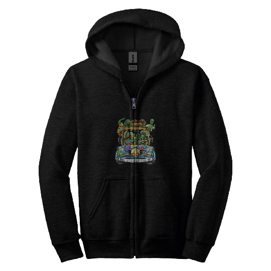 Aliens UFO Hippie Alien Friends Road Trip UFO I Want To Believe Travel Zip Hoodies