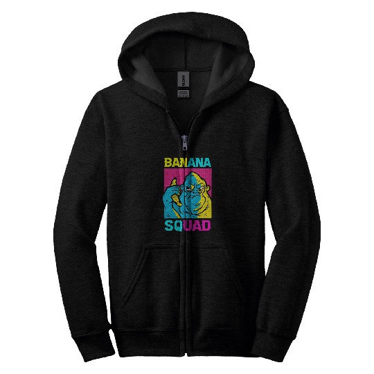 Gorilla Pet Cool Banana Squad Fruit Lover Kids Monkey Gorilla Telephone Zip Hoodies
