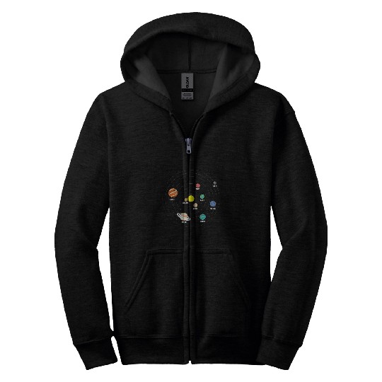 Astronaut Job Planets Solar System Space Lover Earth Occupy Mars Sun Venus Zip Hoodies