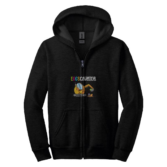 Excavator Fun Easter Egg Eggscavator Easter Sunday Funny Zip Hoodies