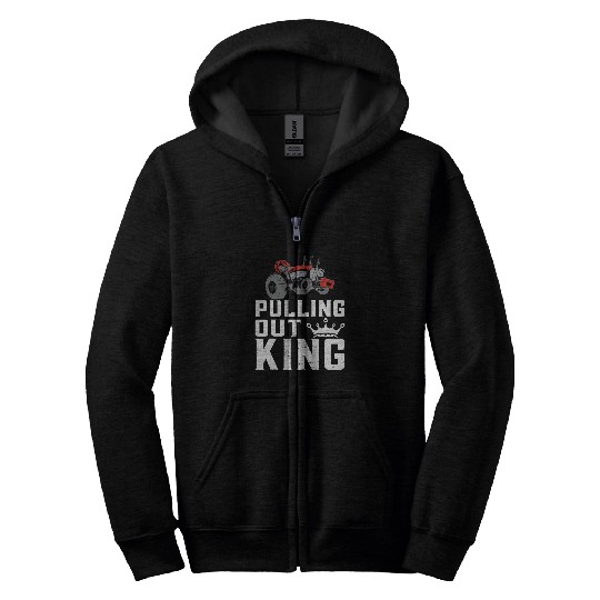 Tractor Fun driving Mens Funny Tractor Pulling Out King Zip Hoodies