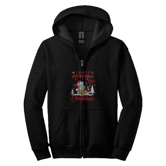 Hippo Pet I Want A Hippopotamus For Christmas Boys Girls Party Zip Hoodies