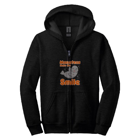 Manatee Pet Waving Sea Animal Wildlife Zip Hoodies