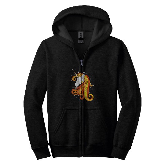Unicorn Pet Cute Candy Corn Unicorn Halloween Top 2 Zip Hoodies