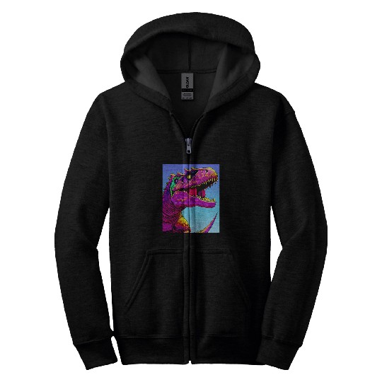 Dinosaur Pet AI Deep Learned Design of TRex Zip Hoodies