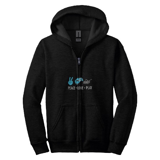 Sport Badminton Peace Love Play Badminton Funny Zip Hoodies
