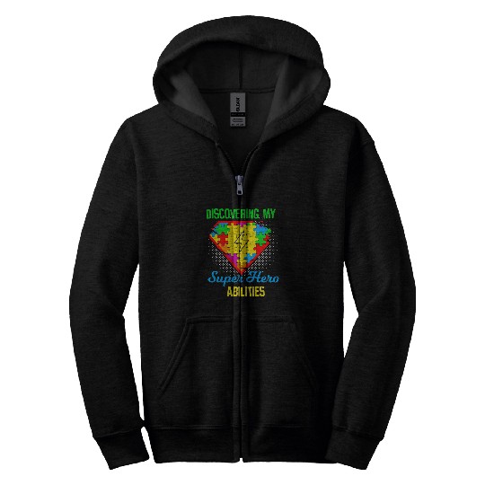 Autism Puzzle Discovering My Super Hero Abilities Mom Zip Hoodies