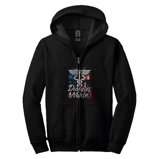 nurses Job Dialysis nurses Funny American Nephrology nurses 4th of July 1 Zip Hoodies