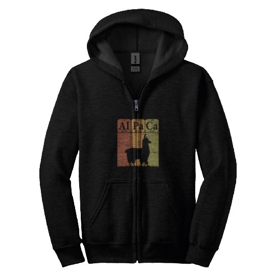 Llama Pet Alpaca Periodic Table Elements Llama Alpaca vintages 6 Zip Hoodies