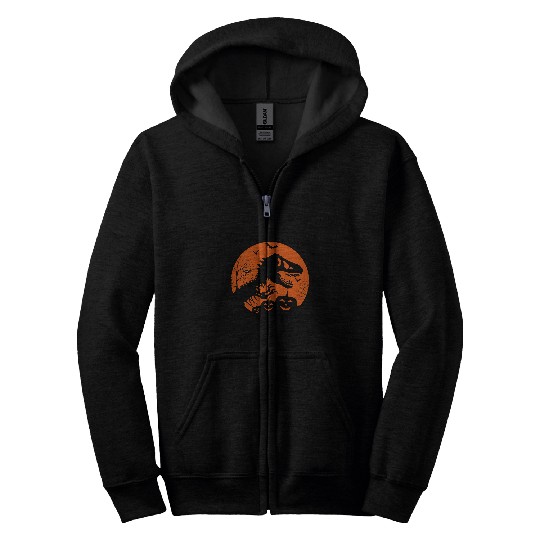Dinosaur Pet Halloween Night Pumpkin JackOLantern TRex 8 Zip Hoodies