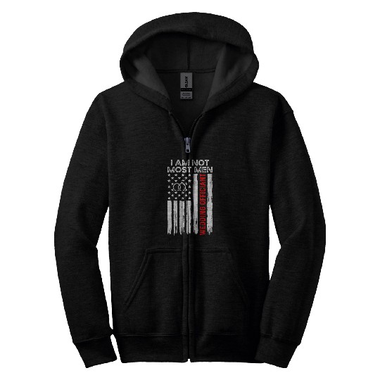 Wedding Officiant US Flag Ordained Minister Officiant 21 Zip Hoodies