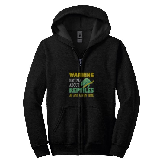 Chameleon Pet Warning May Talk About Reptiles Lizard Lover Zip Hoodies