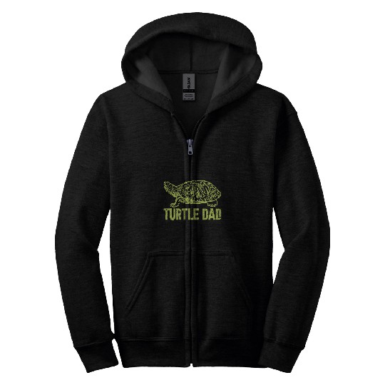 Turtle Pet Mens Turtle Dad Box Turtle Daddy Tortoise Lover Fathers Day Zip Hoodies