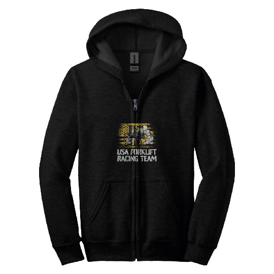 Forklift Fun Operator USA Forklifting Forklift Driver Zip Hoodies