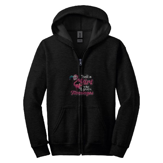Flamingo Pet Just A Girl Who Loves Flamingos Tropical Bird Pink Zip Hoodies